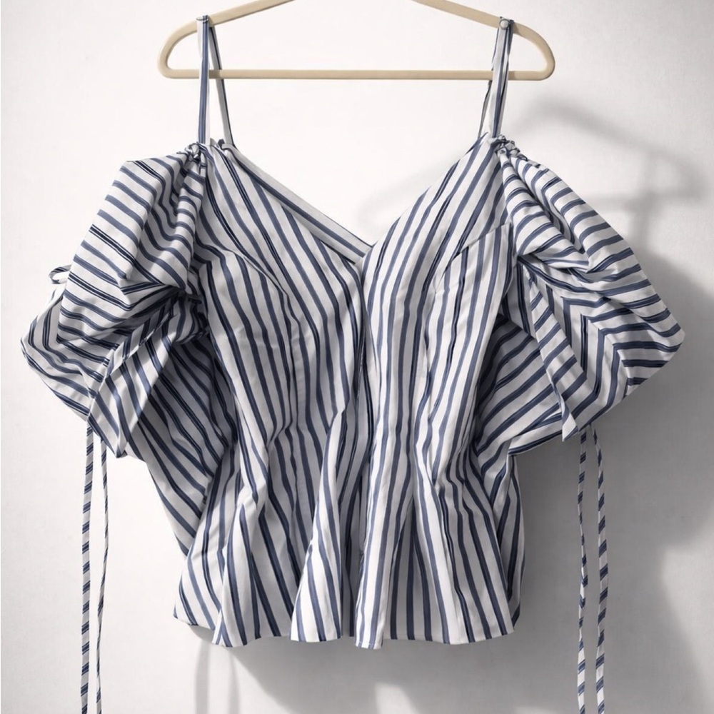 Petersyn Navy and White Striped Blouse